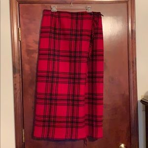 Plaid long skirt